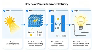 Complete process diagram of photovoltaic effect