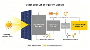 Silicon Solar Cell Energy Flow Diagram
